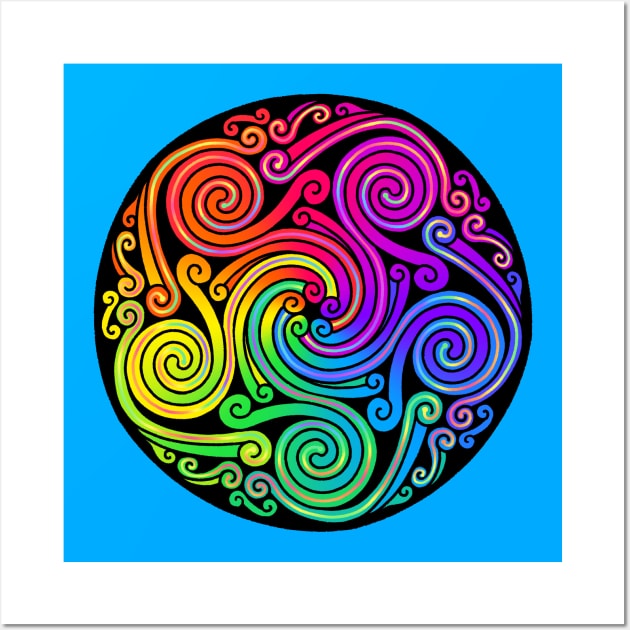 Celtic Rainbow Spirals Wall Art by Beth Wilson